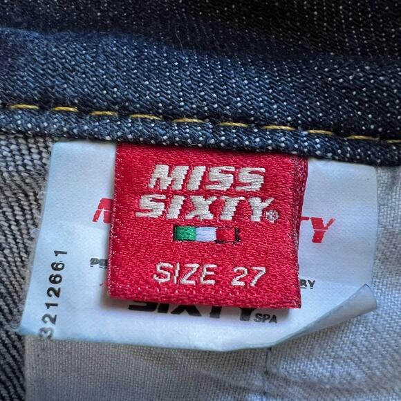 Vintage Miss Sixty Jeans Women’s Size 27 – Dark Straight Leg Cargo Pocket Y2K - Picture 7 of 8